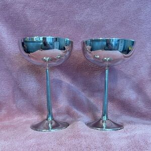 Silver Champagne Coupes